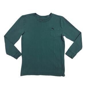 Tommy Bahama Kids Long Sleeve Pocket Tee Boys Large Green Cotton Shirt